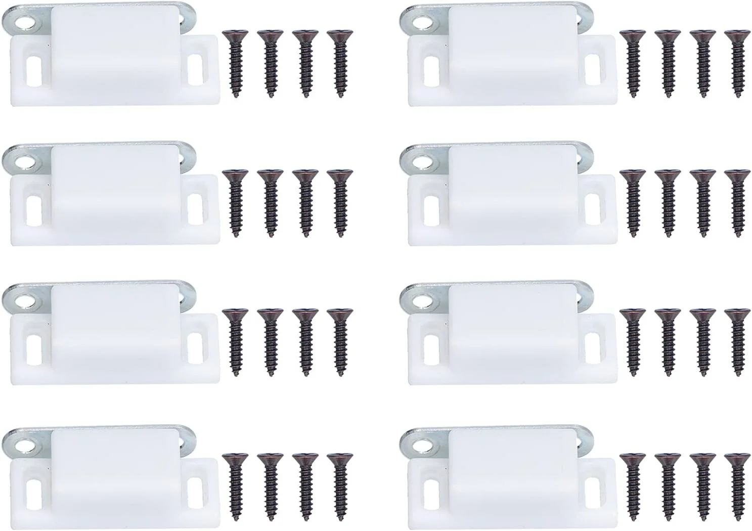 ست 8 عددی قفل درب کابینت، قفل مغناطیسی درب استیل ضد زنگ، بافر ضربه گیر درب کابینت کمد، لوازم جانبی مبلمان، مناسب برای حمام، اتاق خواب، آشپزخانه، مکش درب کابینت (سفید)