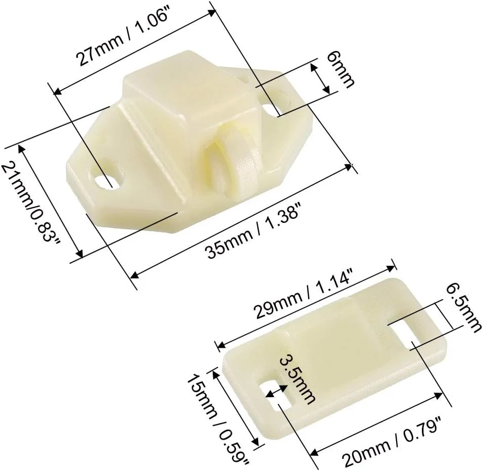 sourcing map قفل غلتکی درب کمد کابینت مبلمان با غلتک ABS بژ 10 عددی