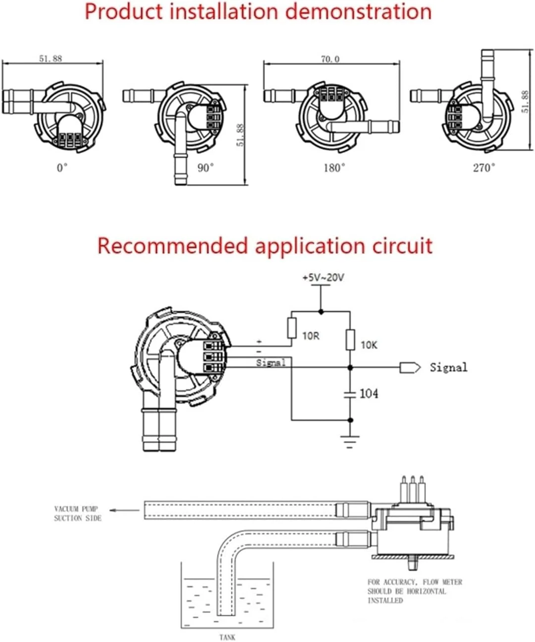 فلومتر آب، مقیاس جریان سیال کوچک، فلومتر کوچک اثر هال با دقت بالا برای کنترل جریان