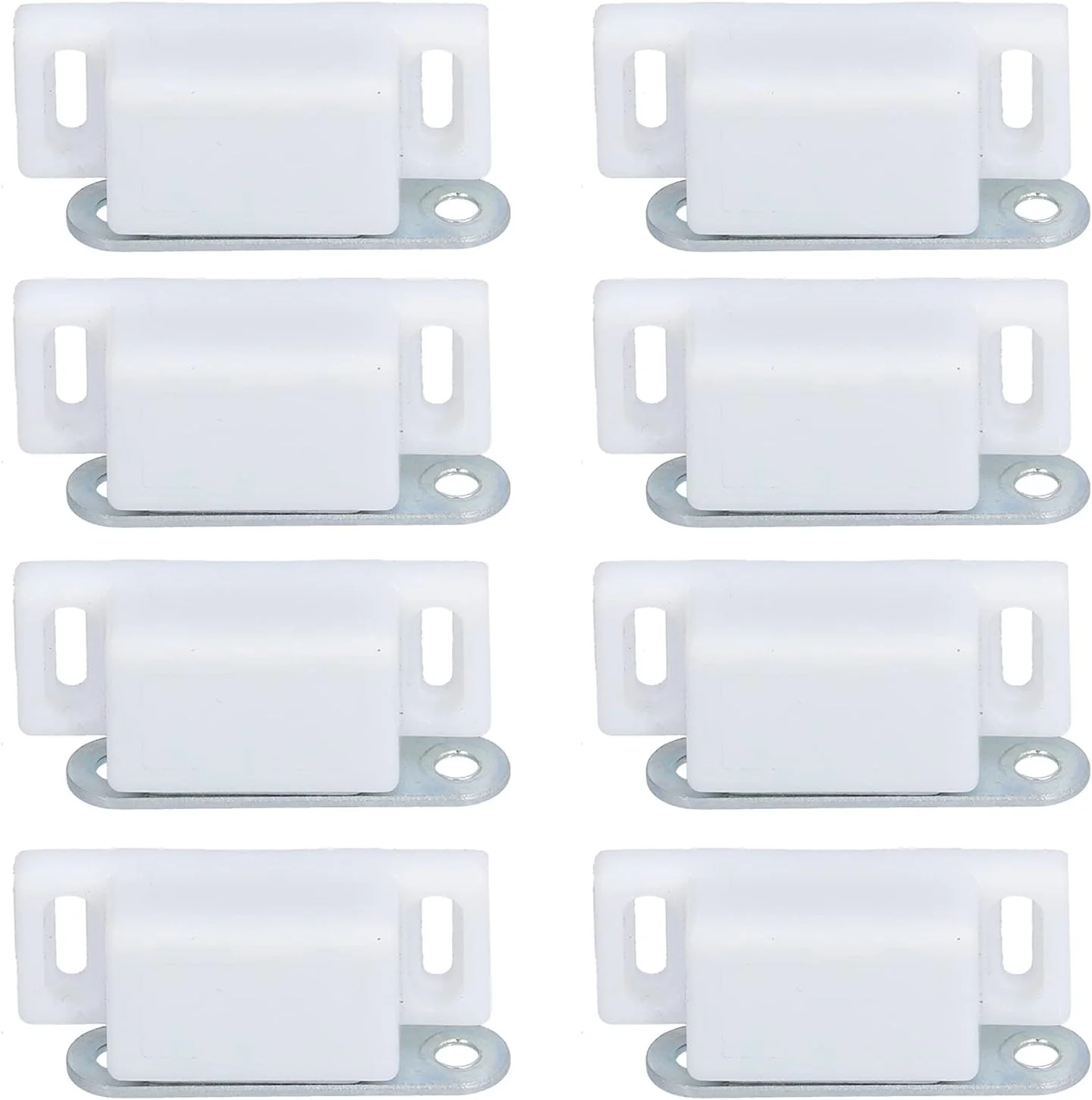 ست 8 عددی قفل درب کابینت، قفل مغناطیسی درب استیل ضد زنگ، بافر ضربه گیر درب کابینت کمد، لوازم جانبی مبلمان، مناسب برای حمام، اتاق خواب، آشپزخانه، مکش درب کابینت (سفید)