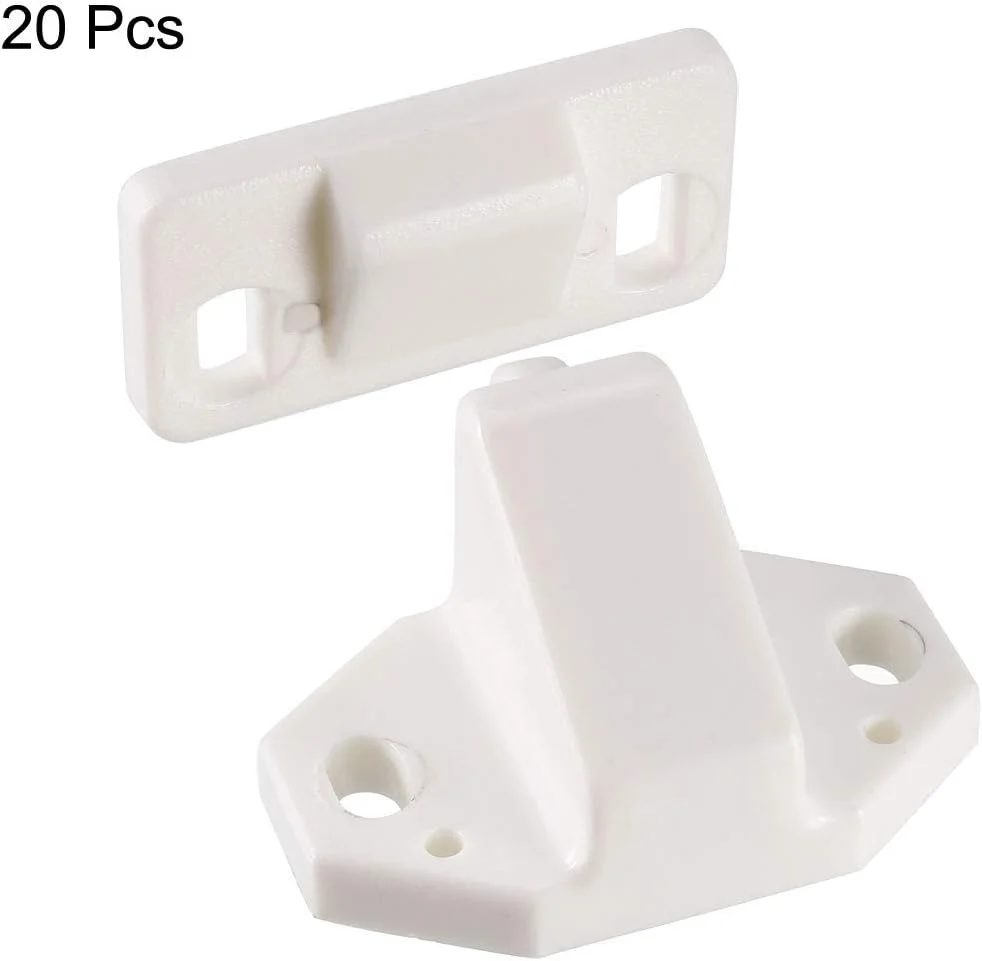 sourcing map قفل غلتکی درب کمد کابینت مبلمان با غلتک ABS سفید 20 عددی