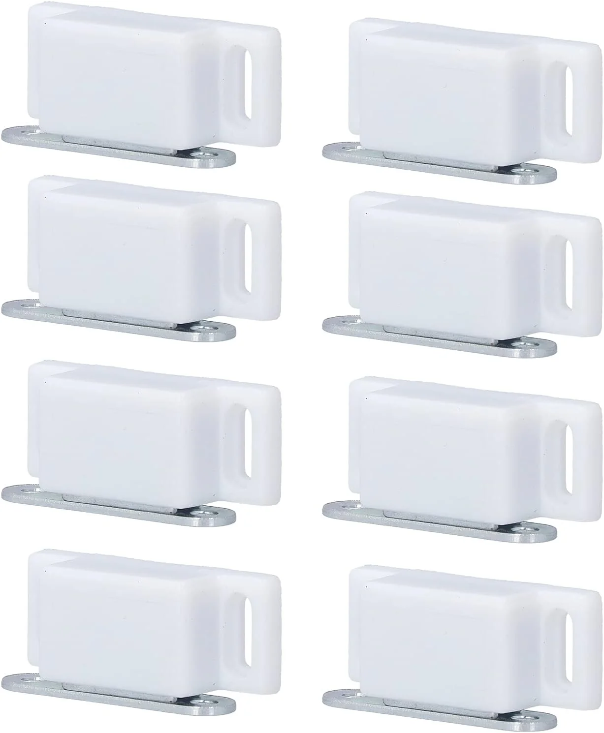 ست 8 عددی قفل درب کابینت، قفل مغناطیسی درب استیل ضد زنگ، بافر ضربه گیر درب کابینت کمد، لوازم جانبی مبلمان، مناسب برای حمام، اتاق خواب، آشپزخانه، مکش درب کابینت (سفید)