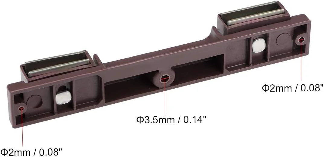 گیره مگنتی دوطرفه sourcing map برای درب کابینت، کمد و مبلمان، قهوه ای، 4 عدد