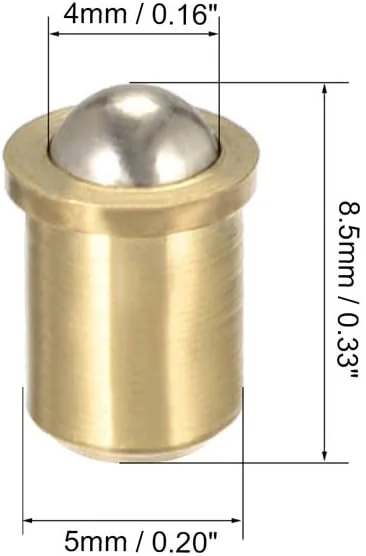 سورسینگ مپ، بست قفل توپی برنجی درب کابینت، کمد، کشو با قطر 5 میلی متر، 20 عدد