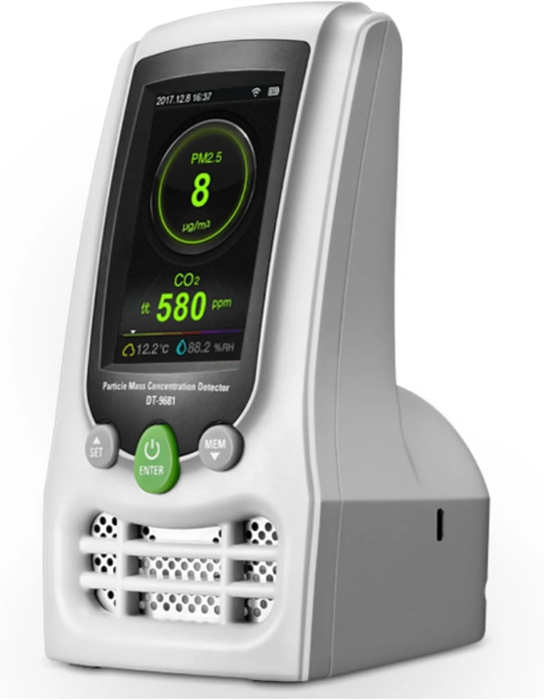 دستگاه نظارت بر کیفیت هوا، آشکارساز کیفیت هوا، نظارت بر غلظت ذرات معلق، فرمالدئید، PM2.5/PM10، دی اکسید کربن، رطوبت، دما، برای خانه، دفتر، مدرسه، هتل