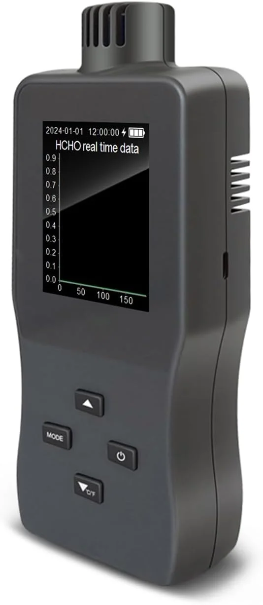 دستگاه اندازه گیری دما، رطوبت، فرمالدئید، دی اکسید کربن (PM2.5)، گاز TVOC، آشکارساز هوا و سنجش آلودگی هوا برای منزل دستگاه اندازه گیری دما، رطوبت، فرمالدئید، دی اکسید کربن (PM2.5)، گاز TVOC، آشکارساز هوا و سنجش آلودگی هوا برای منزل