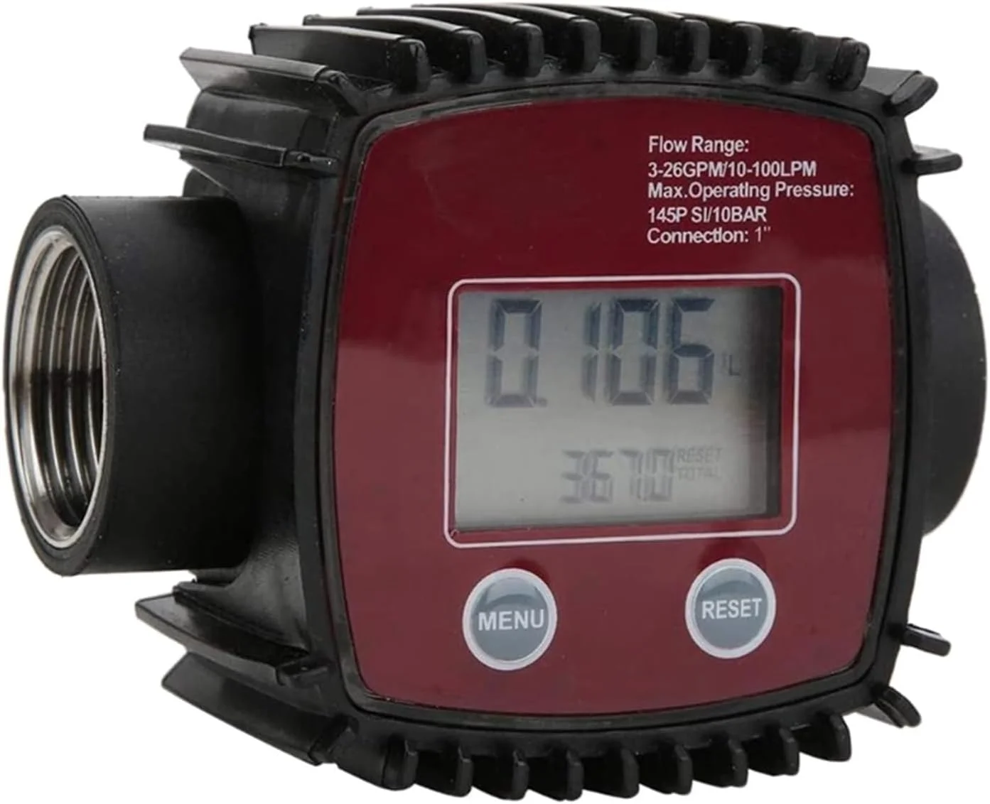 فلومتر با صفحه نمایش دیجیتال داخلی برای شمارنده ها، فلومتر مایع پلاستیکی 10-100 LPM فلومتر رزوه ای مادگی فلومتر با صفحه نمایش دیجیتال داخلی برای شمارنده ها، فلومتر مایع پلاستیکی 10-100 LPM فلومتر رزوه ای مادگی