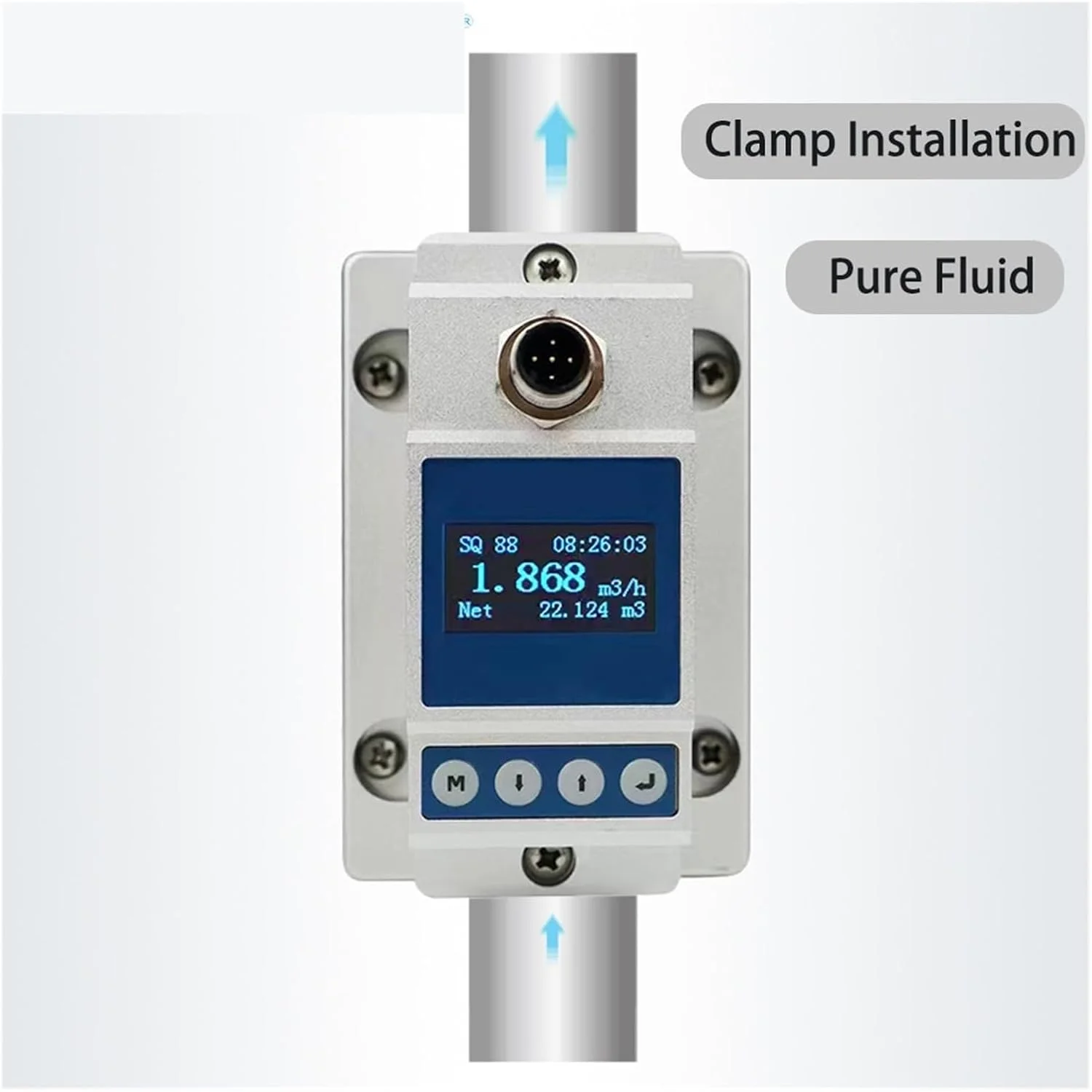 فلومتر آب، فلومتر التراسونیک، 4-20mA RS485 DN10 DN200 فلومتر سیال قابل حمل، فلومتر گیره ای (DN80)