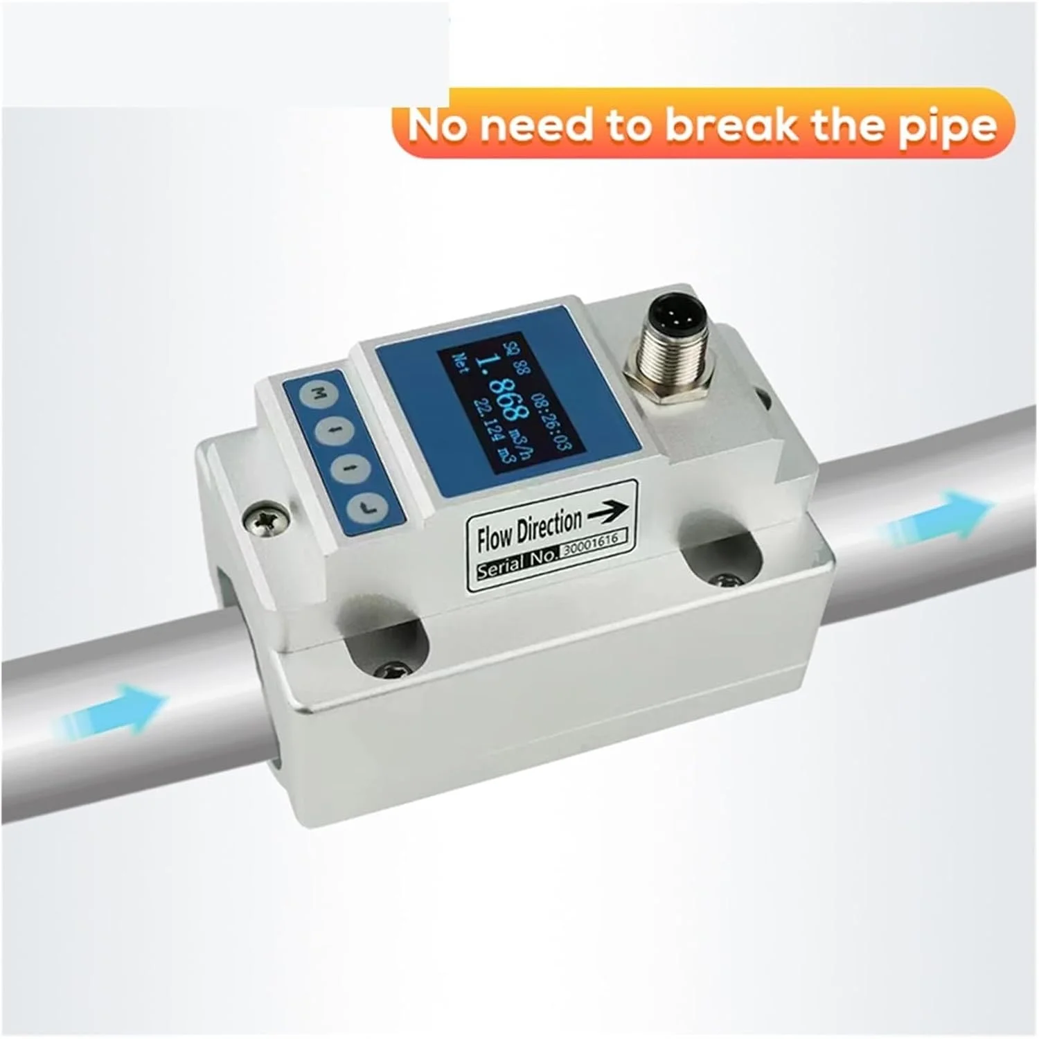 فلومتر آب، فلومتر التراسونیک، 4-20mA RS485 DN10 DN200 فلومتر سیال قابل حمل، فلومتر گیره ای (DN80)