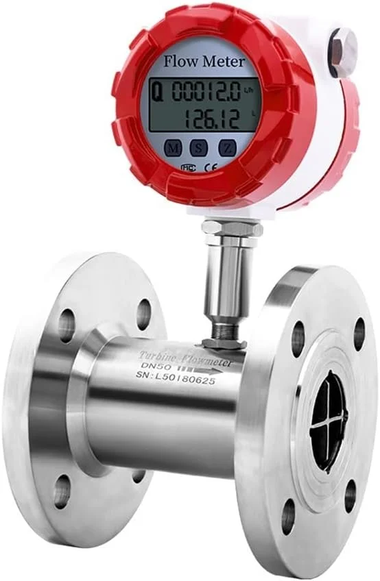 فلومتر آب، مقیاس کنترل جریان آب DN50 DN80 DN100 نمایشگر فلومتر صنعتی توربین Modbus 4-20MA (DN50 150C)