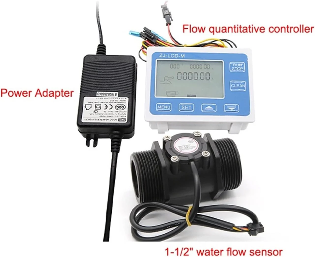 واحد کنترل کمی DN40 برای جریان صفحه نمایش دیجیتال 1-1/2 اینچ سنسور جریان آب سنسور سیم پیچ سلونوئیدی برای کنترل جریان مایع و نمایش آن