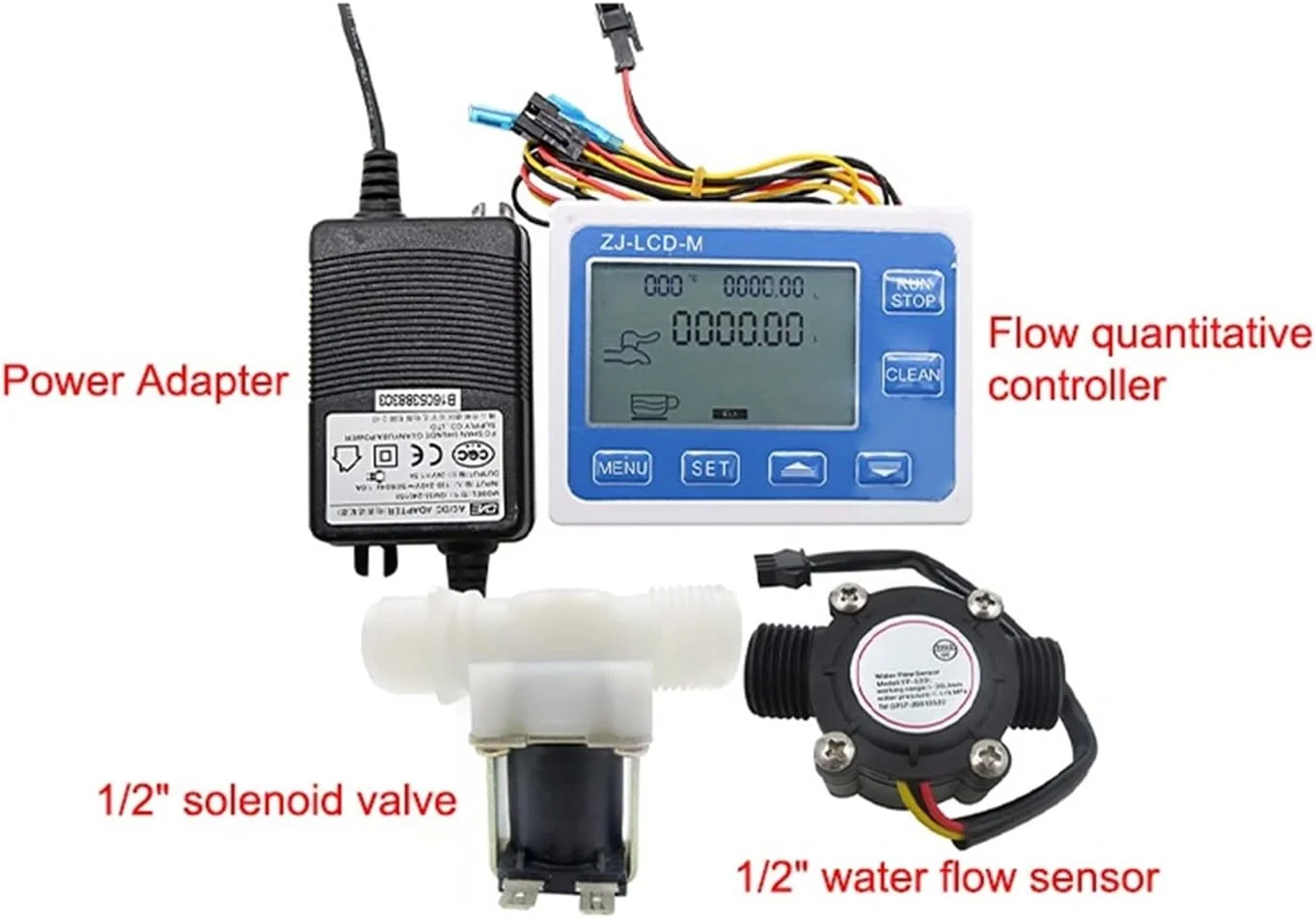 DN15 واحد کنترل کمی جریان صفحه نمایش دیجیتال 1/2 اینچ سنسور جریان آب سنسور سیم پیچ برقی با استفاده از جریان مایع و نمایشگر