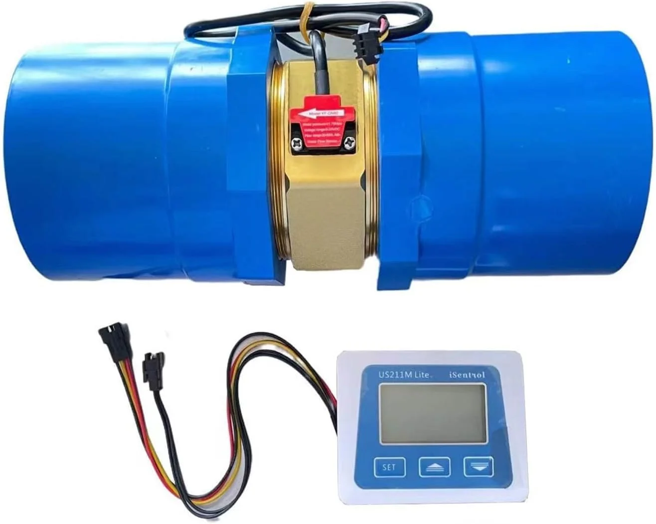 دبی سنج دیجیتال US211M Lite، سنسور جریان YF-DN80 20-500L/min G3 اینچ به همراه آداپتورهای PVC-U با قطر خارجی 90 میلی متر دبی سنج دیجیتال US211M Lite، سنسور جریان YF-DN80 20-500L/min G3 اینچ به همراه آداپتورهای PVC-U با قطر خارجی 90 میلی متر