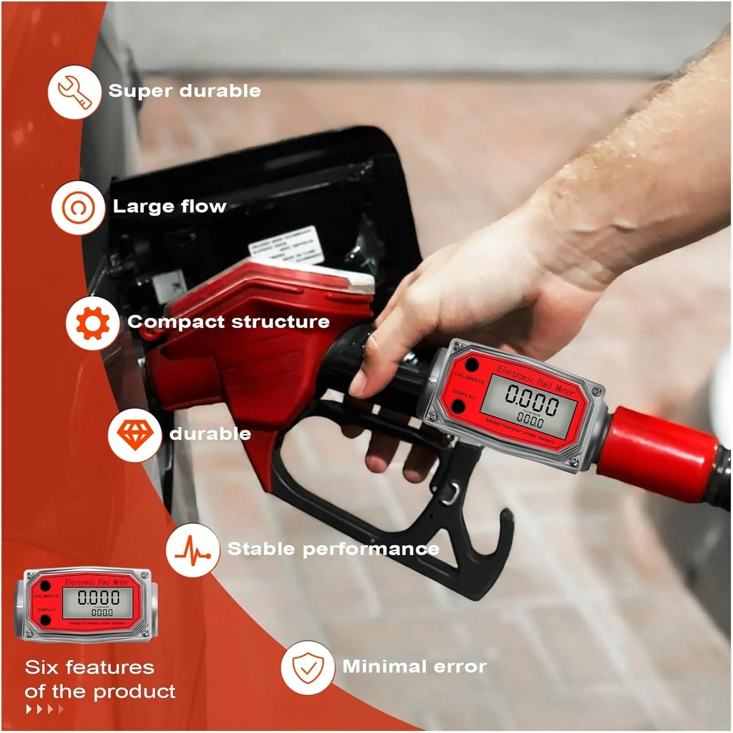 فلومتر آب، فلومتر دیجیتال بادوام آلیاژ آلومینیوم، فلومتر الکترونیکی سوخت LCD، کنتور NPT، آب بنزین و متانول (فلومتر آبی)