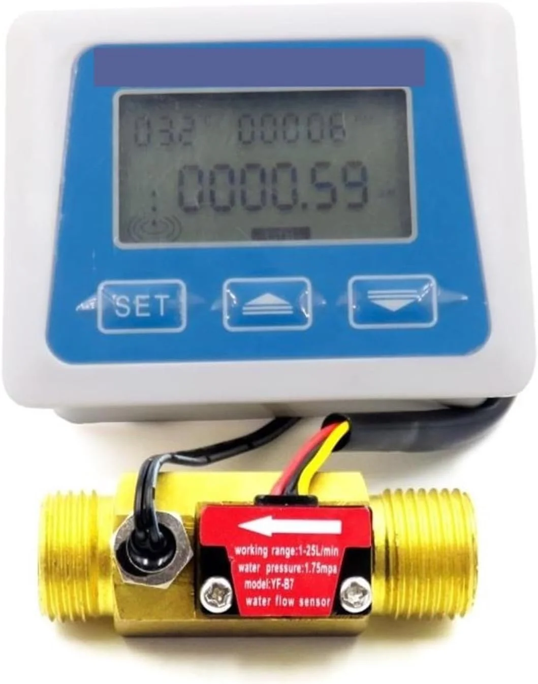 فلومتر آب، سنسور جریان آب دیجیتال، دبی سنج، ثبت دما و زمان با سنسور جریان G1/2