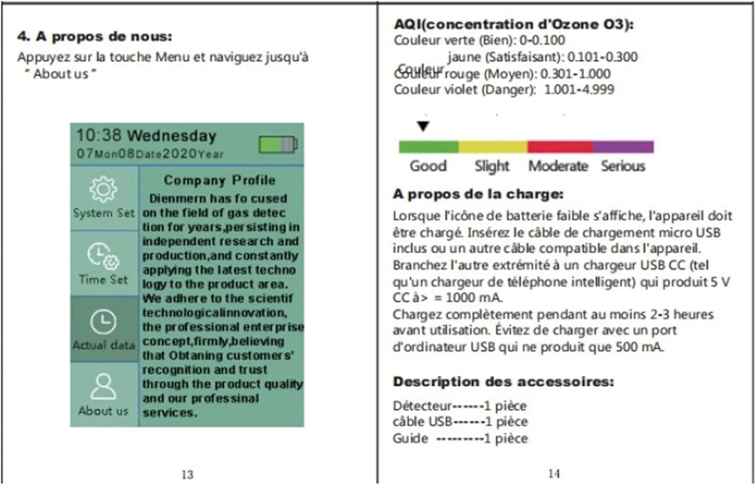 دستگاه تشخیص کیفیت هوا، دستگاه تشخیص ازن O3 حرفه ای، نشانگر دما و رطوبت داخلی و خارجی، نشانگر کیفیت هوا برای خانه، دفتر و مدرسه