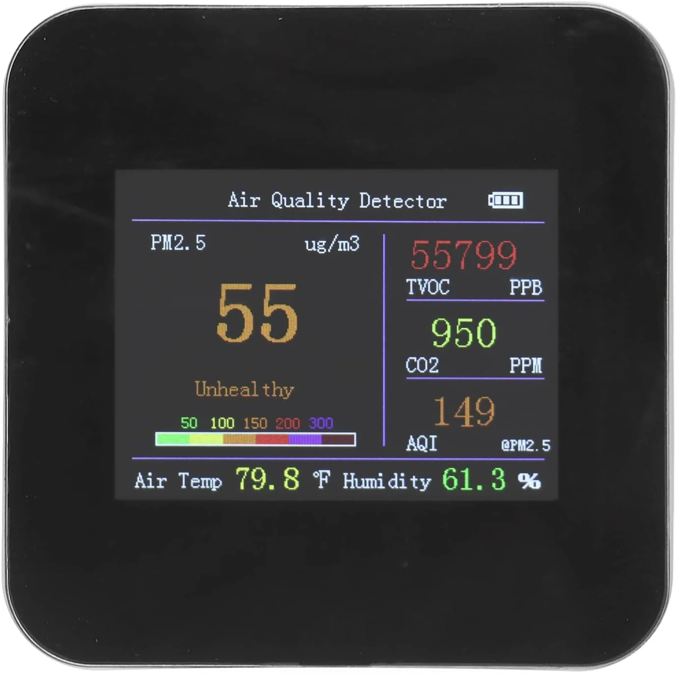دستگاه سنجش کیفیت هوای داخلی، مانیتور داخلی نوع C، دماسنج، هزینه های تولید برای اتاق رشد، مدرسه، هتل (KB4: مانیتور دی اکسید کربن PM2.5) (KB4: مانیتور دی اکسید