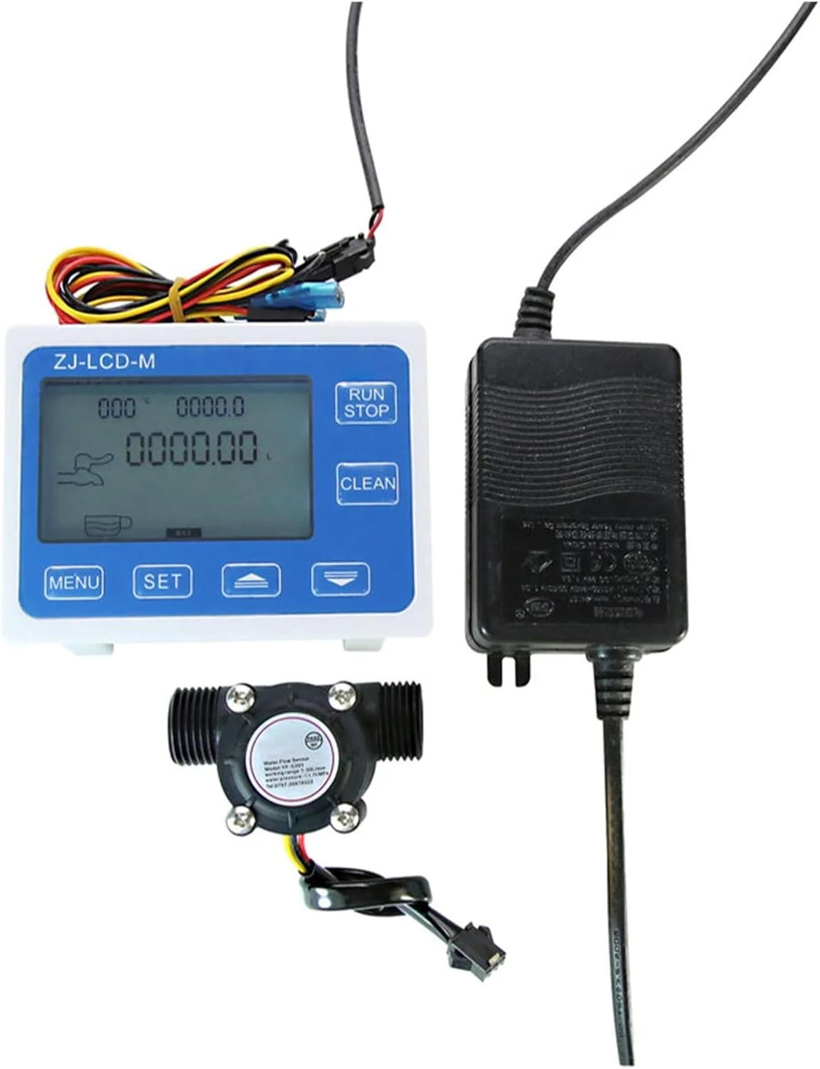 فلومتر آب، کنترل کمی DN15 برای جریان صفحه نمایش دیجیتال 1/2 اینچ سنسور جریان آب سنسور سیم پیچ با استفاده از جریان و نمایش مایع