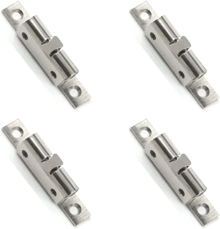 توپک غلطکی درب، بسته 4 عددی توپک غلطکی دوگانه مسی قابل تنظیم، قفل توپک با پیچ برای مبلمان منزل، درب، کابینت - نقره ای/50 میلی متر