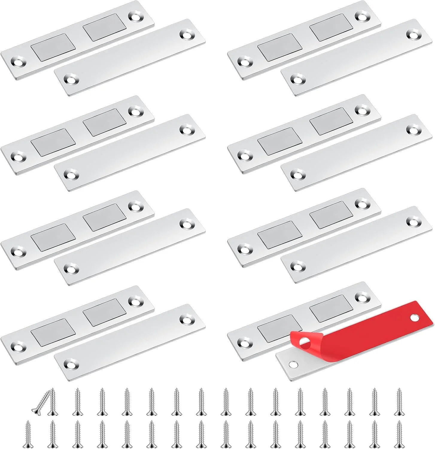 مگنت های مگنتی رومون برای درب کابینت، بسته 8 عددی مگنت درب فوق العاده نازک مگنت کابینت درب قوی تر بسته شدن درب مگنت های دوتایی کشوها کمد بسته شدن مغناطیسی برای درب کابینت مبلمان