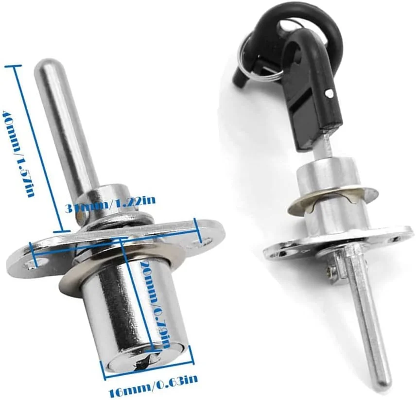 قفل کم کابینت امنیتی 2 تکه NA قفل پیستونی کمدهای مبلمان قفل پیستونی کشوی میز با 2 عدد کلید برای کابینت های پرونده کمد ویترین مبلمان