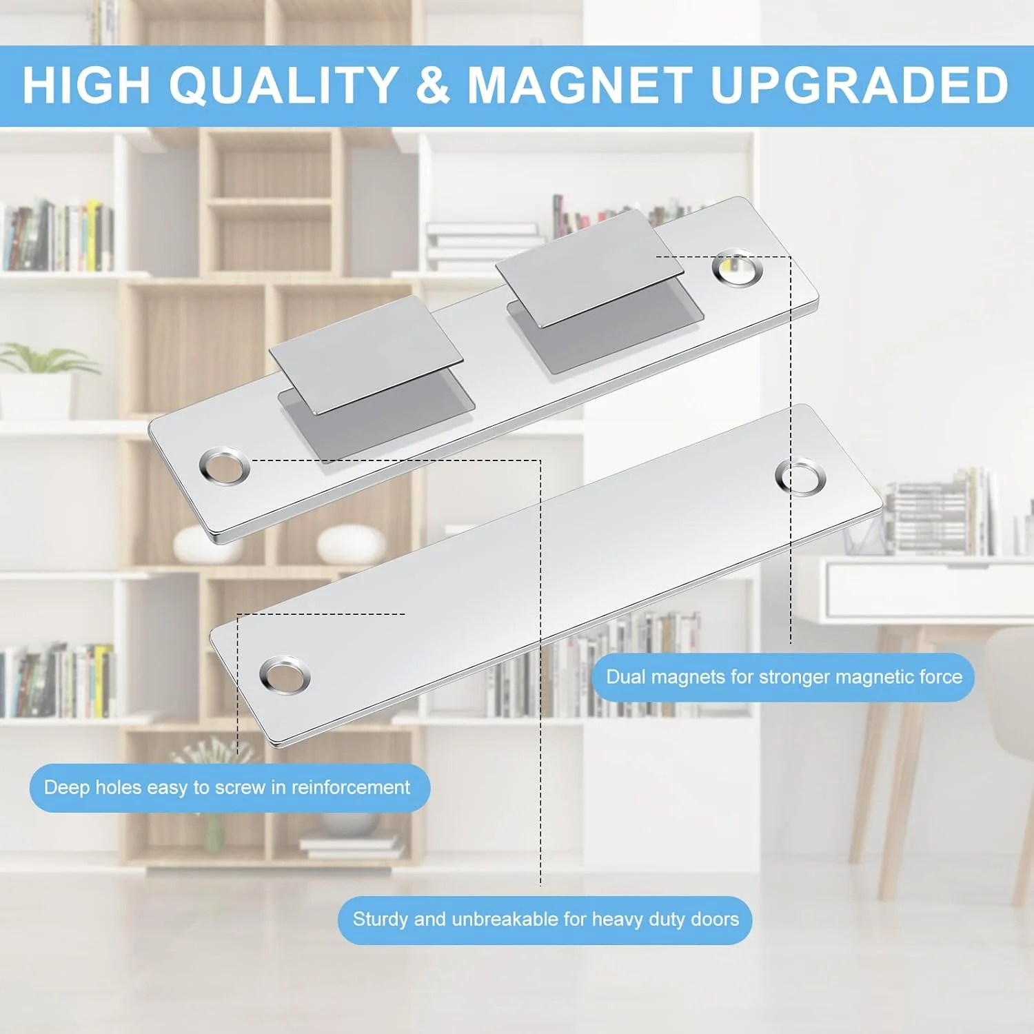 مگنت های مگنتی رومون برای درب کابینت، بسته 4 عددی مگنت درب فوق العاده نازک مگنت کابینت درب قوی تر بسته شدن دو درب مگنت کشو کمد بسته شدن مغناطیسی برای درب کابینت مبلمان