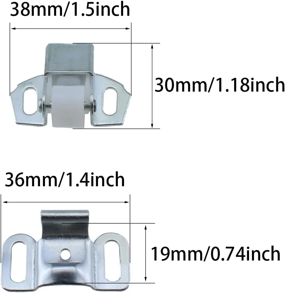 گیره غلتکی درب کابینت RLECS، طول 38 میلی متر، 10 عدد، قفل درب کمد و کابینت مبلمان با پیچ، نقره ای گیره غلتکی درب کابینت RLECS، طول 38 میلی متر، 10 عدد، قفل درب کمد و کابینت مبلمان با پیچ، نقره ای