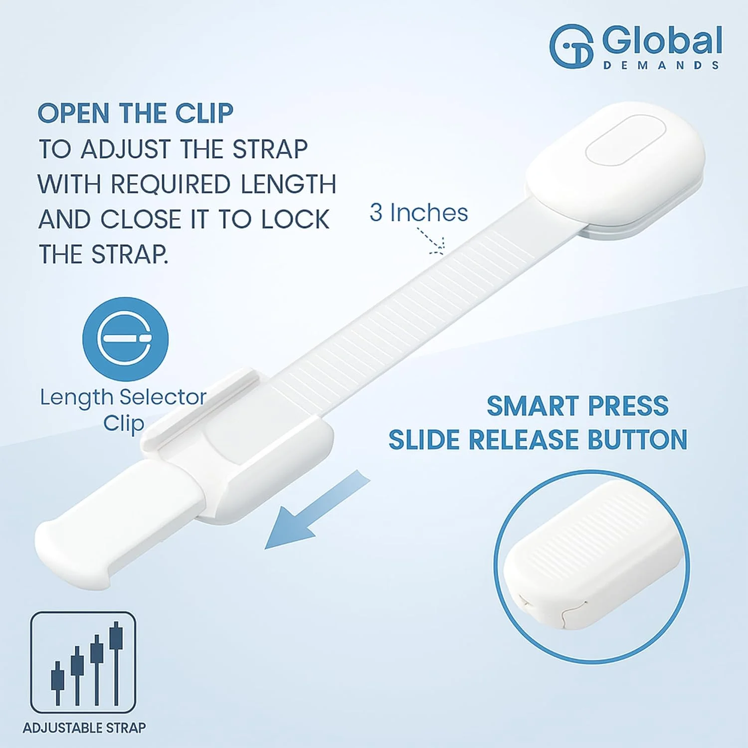 قفل های بند ایمنی | بسته 10 عددی محافظ کودک برای کابینت ها، کشوها، یخچال، توالت و موارد دیگر | چسب قوی 3M، بدون نیاز به سوراخ کاری | قفل های ایمنی مطمئن، شیک و آسان برای نصب.