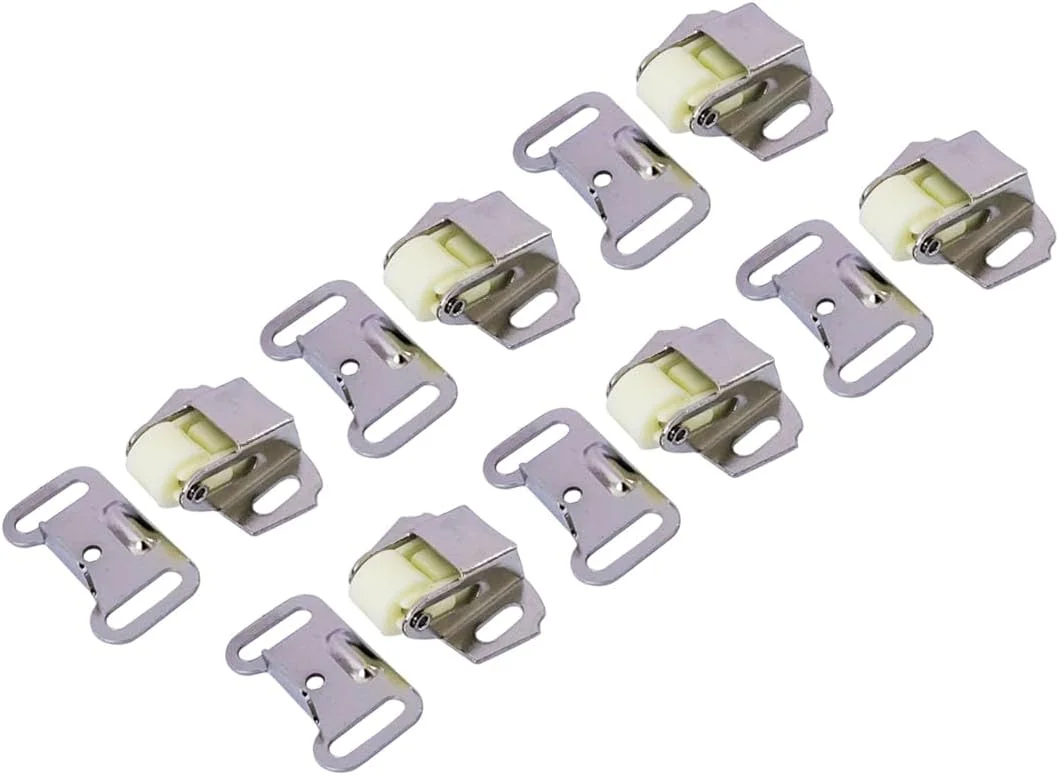 QCAA بست فنری غلطکی درب کمد و کابینت، روکش نیکل، ساخت تایوان، بسته 6 عددی