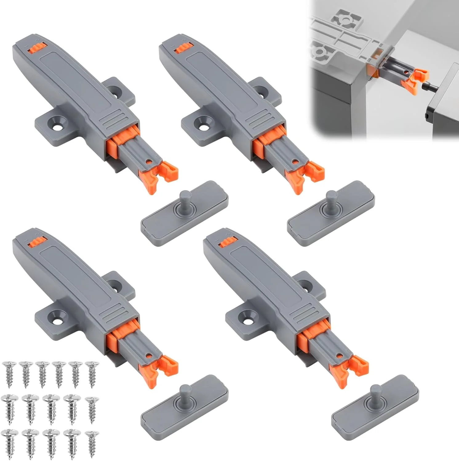 بسته 4 عددی قفل فشاری بازشو درب، قفل خودکار فشاری، قفل کابینت سنگین، فنر قوی 30 نیوتن، قفل لمسی فشاری درب کشو برای کابینت، آشپزخانه، کمد لباس و کمدهای دیواری بسته 4 عددی قفل فشاری بازشو درب، قفل خودکار فشاری، قفل کابینت سنگین، فنر قوی 30 نیوتن، قفل لمسی فشاری درب کشو برای کابینت، آشپزخانه، کمد لباس و کمدهای دیواری