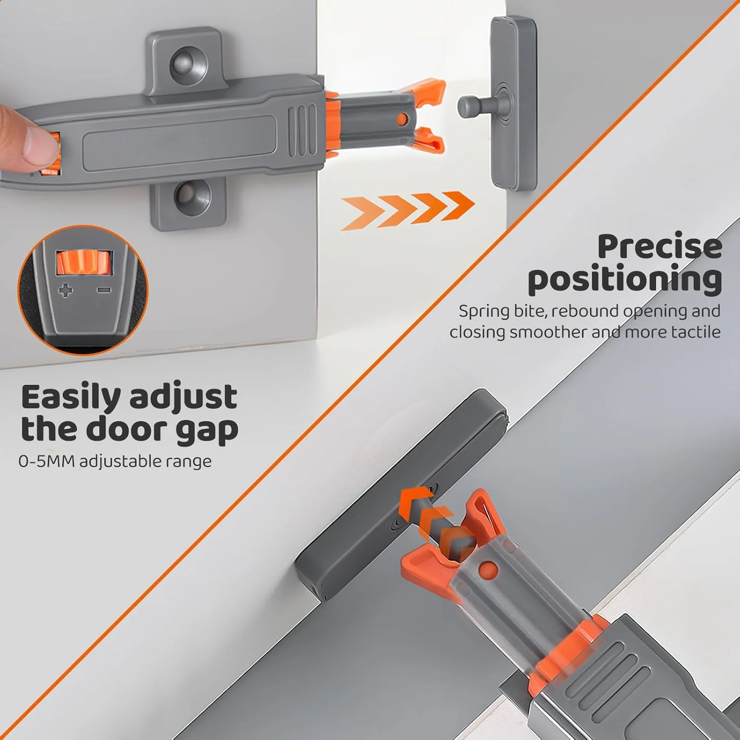 بسته 4 عددی قفل فشاری بازشو درب، قفل خودکار فشاری، قفل کابینت سنگین، فنر قوی 30 نیوتن، قفل لمسی فشاری درب کشو برای کابینت، آشپزخانه، کمد لباس و کمدهای دیواری