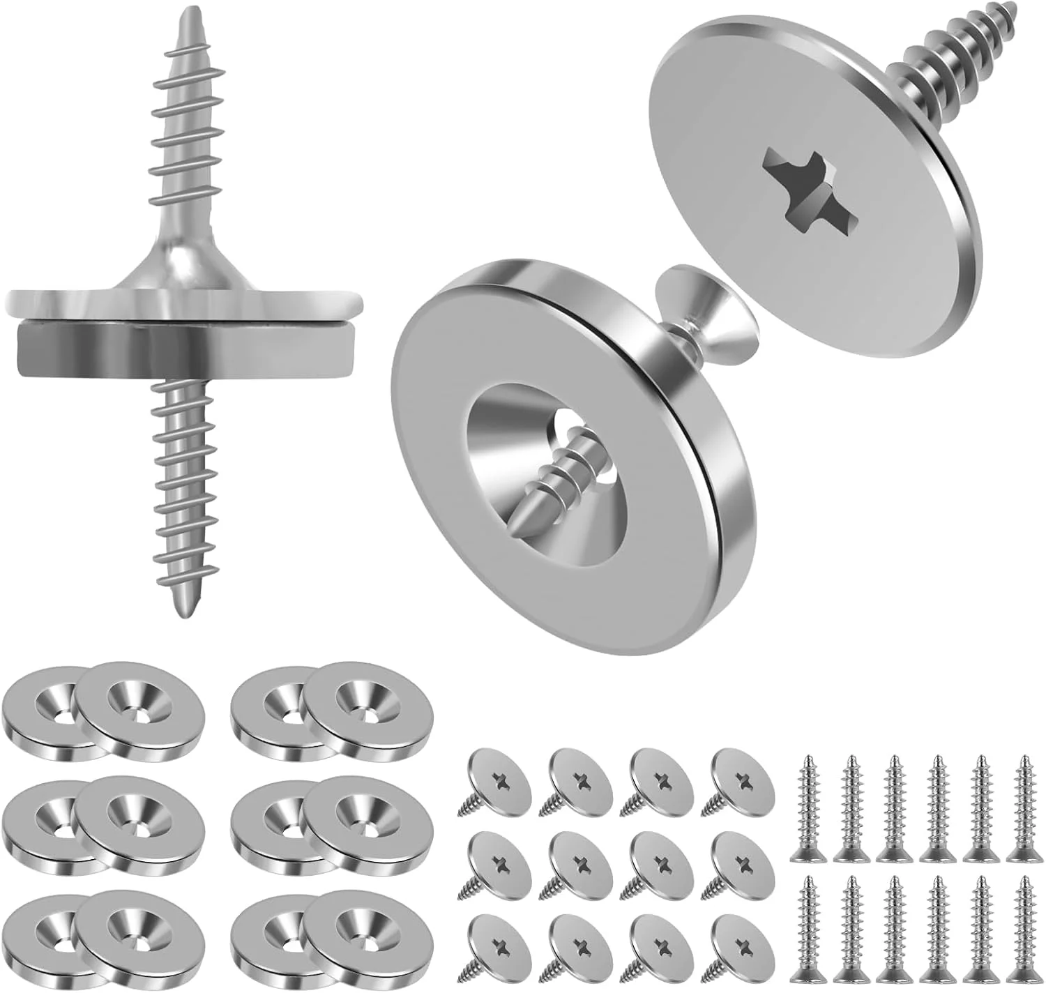 بسته 12 عددی بست مغناطیسی درب کابینت NZWBSHSSP، بست فلزی مغناطیسی درب، بست مخفی درب کمد، بست آهنربایی درب مخفی، آهنربای درب مبلمان برای بستن درب کابینت و کمد (نقره ای)