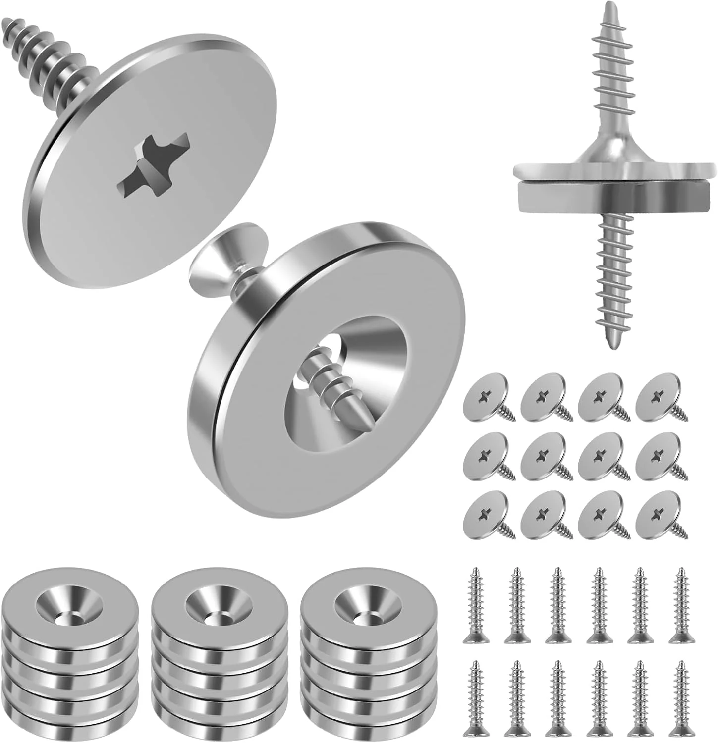 بست مغناطیسی درب کابینت NIHUIFDPY شامل 12 عدد، قفل مغناطیسی فلزی درب کابینت، بست مخفی درب کمد، قفل مغناطیسی مخفی درب، آهنربای درب مبلمان برای بستن درب کابینت و کمد
