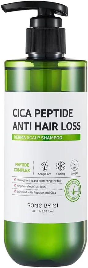شامپو ضد ریزش مو CICA Peptide Some By Mi | 285ml | برای تقویت و محافظت از مو | کمک به کاهش ریزش مو | غنی شده با پپتید و سیکا شامپو ضد ریزش مو CICA Peptide Some By Mi | 285ml | برای تقویت و محافظت از مو | کمک به کاهش ریزش مو | غنی شده با پپتید و سیکا