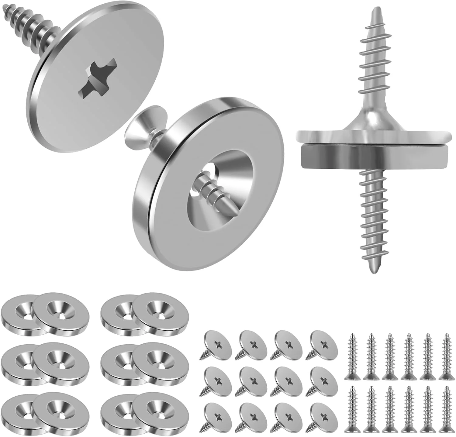 بسته 12 عددی بست مغناطیسی درب کابینت NZWBSHSSP، بست فلزی مغناطیسی درب، بست مخفی درب کمد، بست آهنربایی درب مخفی، آهنربای درب مبلمان برای بستن درب کابینت و کمد (نقره ای)