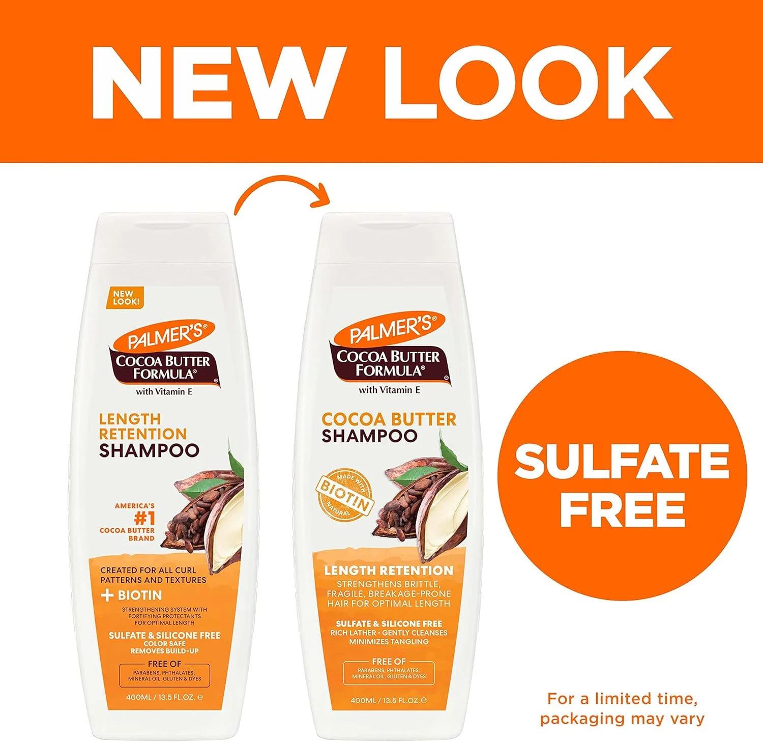 شامپو تقویت کننده و افزایش طول مو حاوی کره کاکائو و بیوتین پالمرز - حاوی ویتامین E - پاک کننده ملایم - تقویت کننده مو - کاهش گره خوردگی - حفظ رطوبت - فاقد سولفات، سیلیکون، پارابن و روغن معدنی - 400 میلی لیتر شامپو تقویت کننده و افزایش طول مو حاوی کره کاکائو و بیوتین پالمرز - حاوی ویتامین E - پاک کننده ملایم - تقویت کننده مو - کاهش گره خوردگی - حفظ رطوبت - فاقد سولفات، سیلیکون، پارابن و روغن معدنی - 400 میلی لیتر