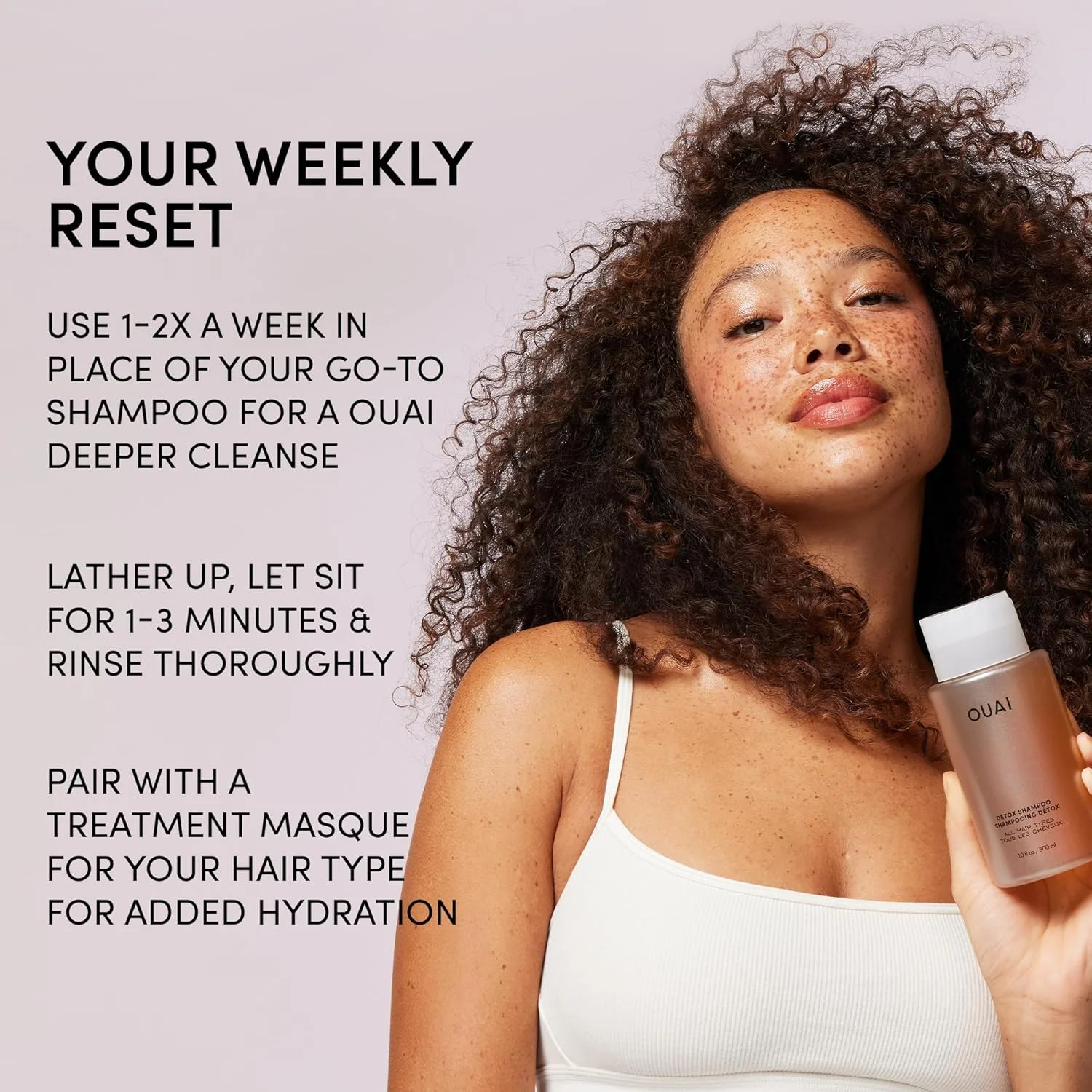 شامپو سم زدای OUAI، سایز مسافرتی - شامپو شفاف کننده برای رفع تجمع، آلودگی، چربی، مواد آرایشی و آب سخت - سرکه سیب و کراتین برای موهای تمیز و شاداب - مراقبت از مو بدون سولفات (88 میلی لیتر) شامپو سم زدای OUAI، سایز مسافرتی - شامپو شفاف کننده برای رفع تجمع، آلودگی، چربی، مواد آرایشی و آب سخت - سرکه سیب و کراتین برای موهای تمیز و شاداب - مراقبت از مو بدون سولفات (88 میلی لیتر)