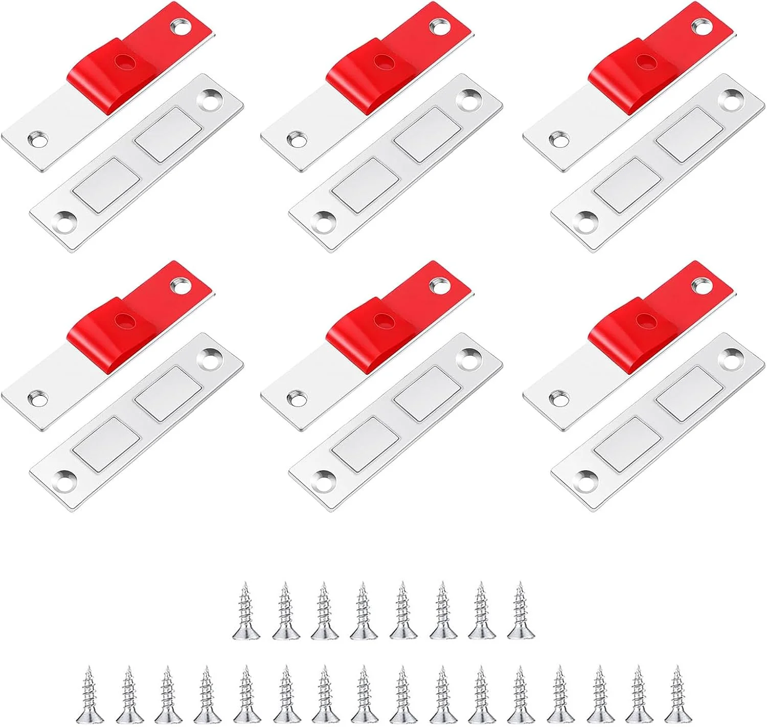 مگنت های قوی برای درب کابینت، مگنت قوی، مگنت های فوق العاده نازک کابینت، خود چسب، مگنت درب، مگنت درب برای مبلمان، درب کمد، درب بالکن (6 عدد)