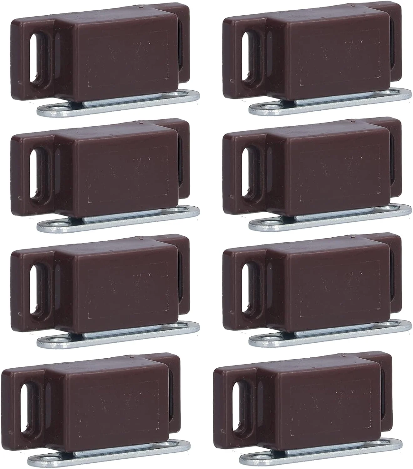 8 عدد قفل مگنتی درب، لوازم جانبی مبلمان استیل ضد زنگ، ضربه گیر درب کابینت کمد (قهوه ای)