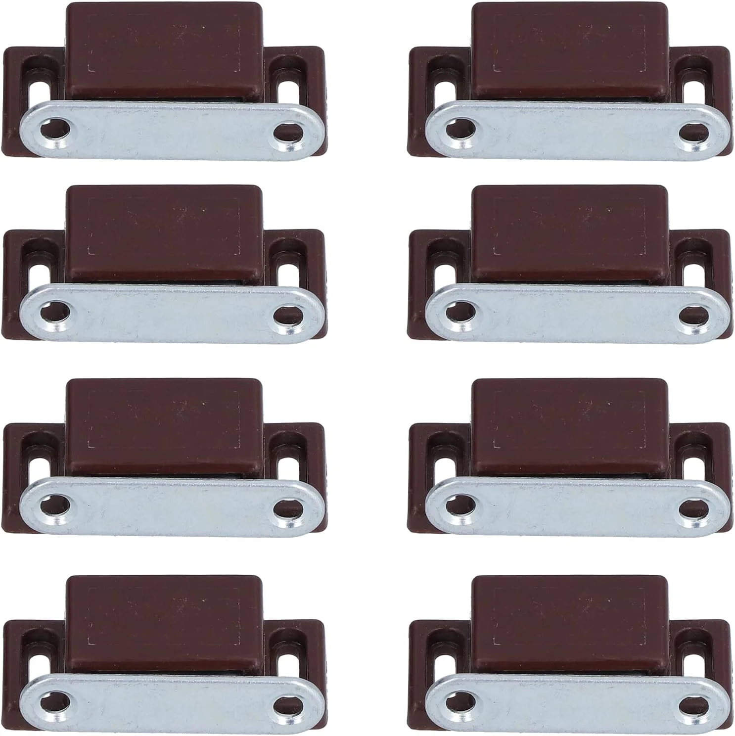 8 عدد قفل مگنتی درب، لوازم جانبی مبلمان استیل ضد زنگ، ضربه گیر درب کابینت کمد (قهوه ای)