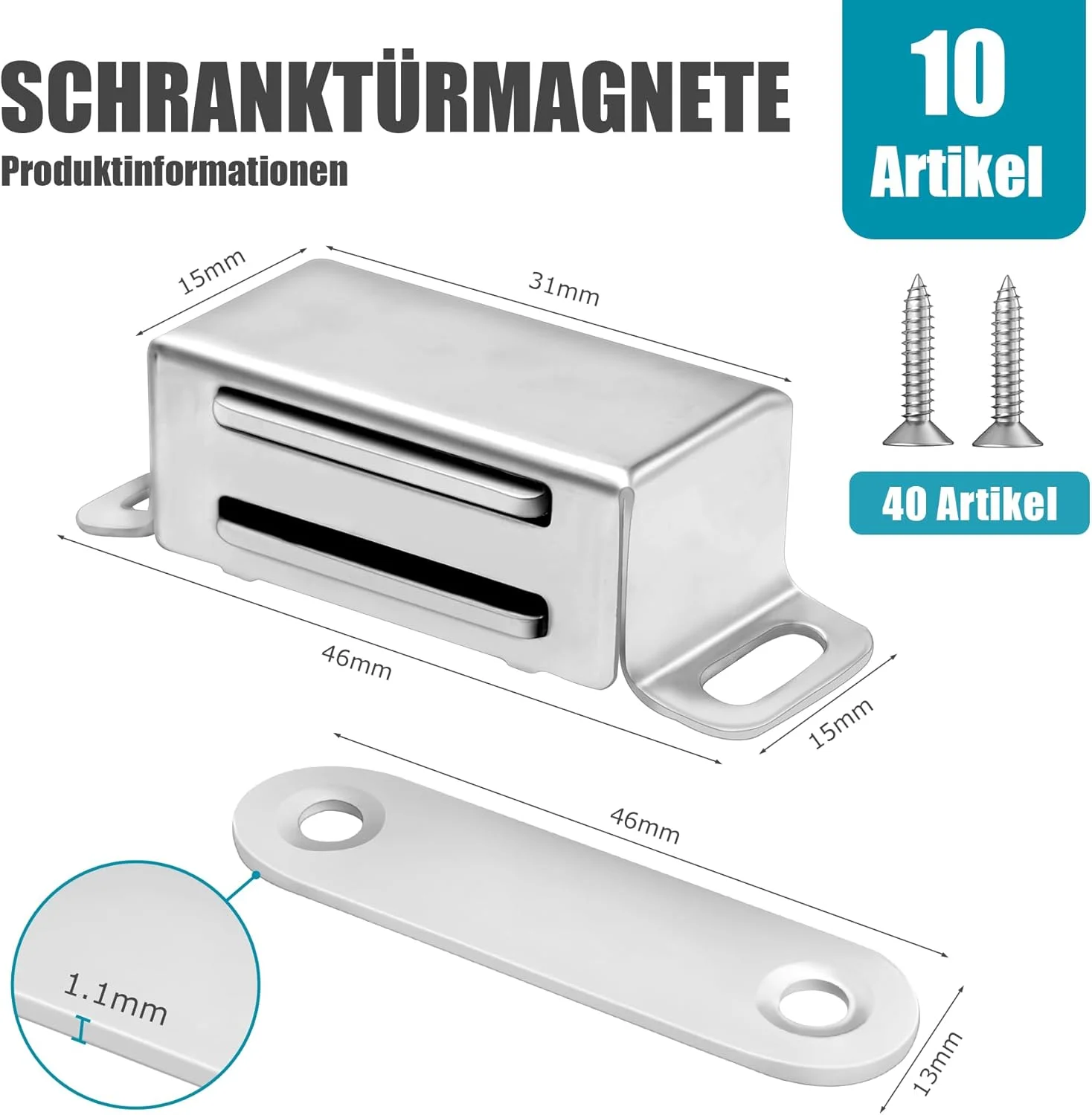 بسته 10 عددی مگنت درب قوی، مگنت گیره مغناطیسی برای درب و کشو کابینت، مگنت مبلمان، بست درب، مگنت چسبی با قطعه مقابل، مگنت کابینت، استیل ضد زنگ با قدرت 40.3X بسته 10 عددی مگنت درب قوی، مگنت گیره مغناطیسی برای درب و کشو کابینت، مگنت مبلمان، بست درب، مگنت چسبی با قطعه مقابل، مگنت کابینت، استیل ضد زنگ با قدرت 40.3X