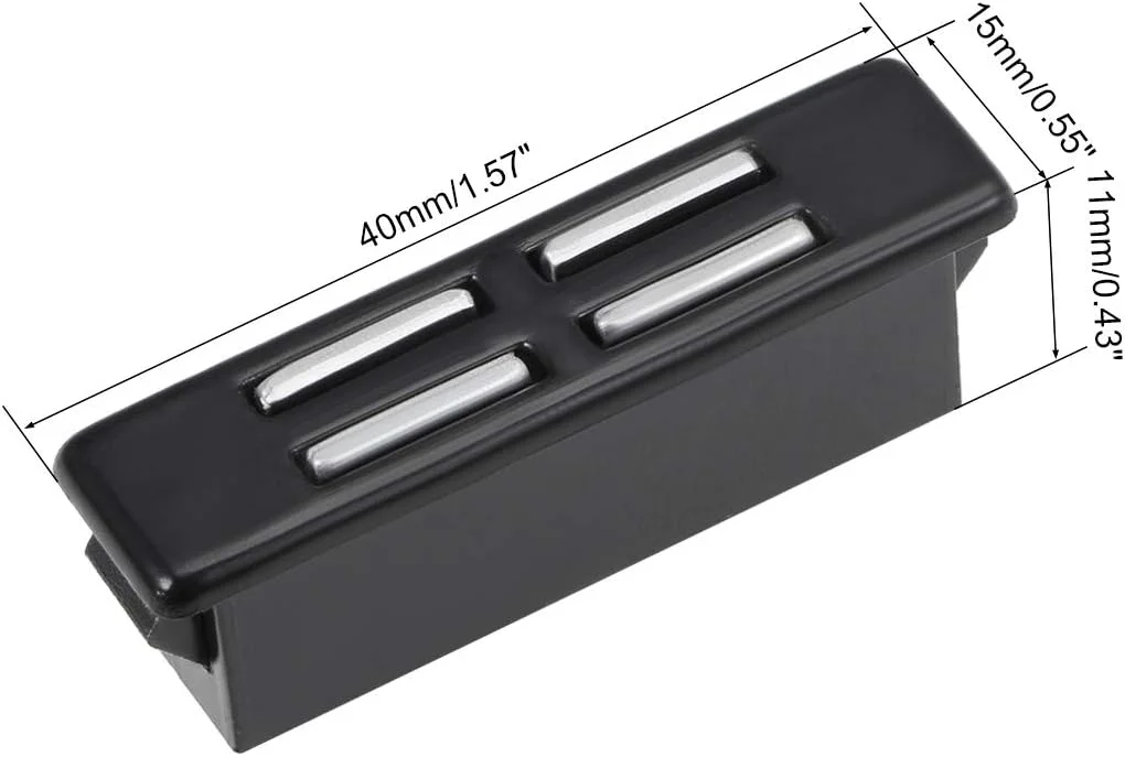 قفل مگنتی درب کابینت، یراق آلات مبلمان، پلاستیکی، مشکی، 2 عدد