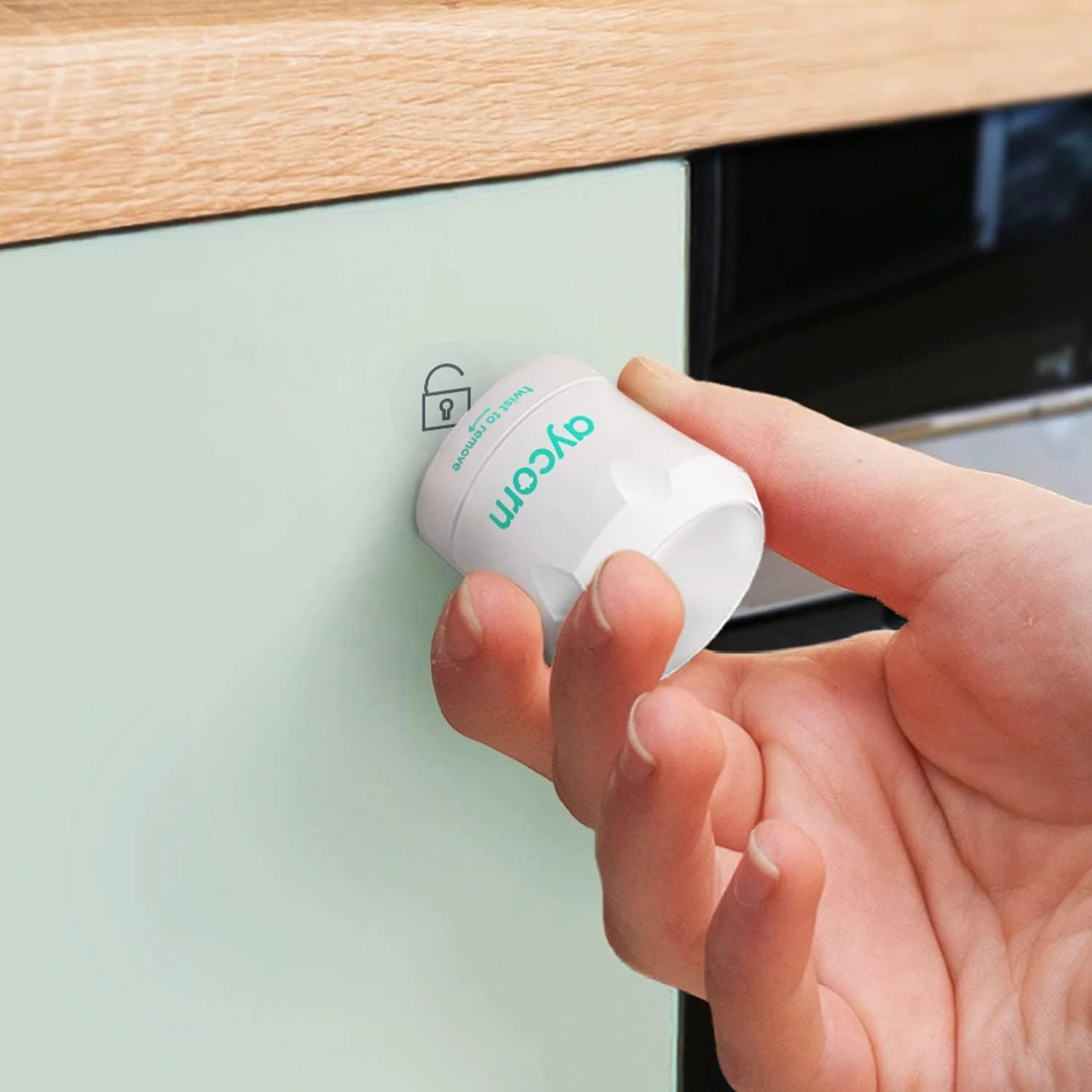 قفل های مغناطیسی ایمنی کابینت کودک AYCORN [10 قفل و 2 کلید] ایمن سازی کودک و نوزاد برای آشپزخانه، کابینت ها و کشوها، نصب 30 ثانیه ای (بدون سوراخ کاری) با چسب 3M برتر