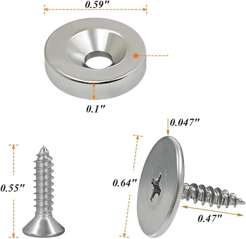 بسته چهارتایی بست مغناطیسی کابینت JEVLON، یراق آلات کابینت بست مغناطیسی درب برای درب کابینت آشپزخانه، کمد، کشو، بست مغناطیسی برای مبلمان