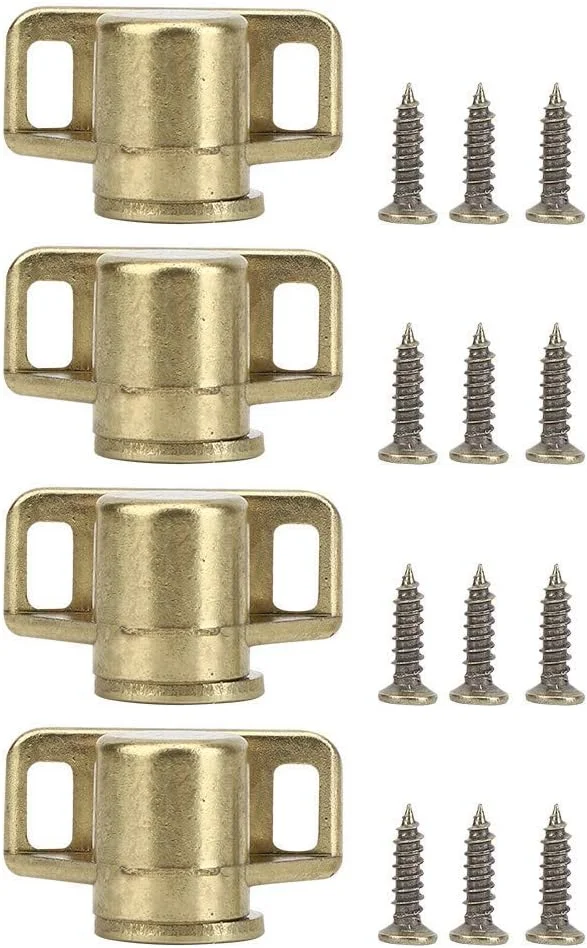 قفل مگنتی درب، 4 ست مگنت درب کابینت آلیاژ روی، قفل مگنتی کابینت برای بستن درب کشویی، بستن درب کابینت آشپزخانه، کمد