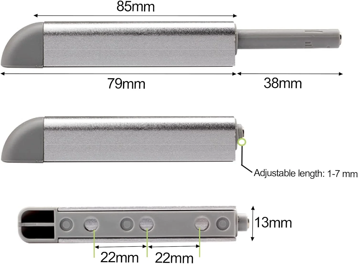 قفل لمسی مغناطیسی، قفل درب مغناطیسی فشاری برای باز کردن، بست های مغناطیسی قابل تنظیم، ضربه گیر برای آشپزخانه، کمد، گنجه، درب کابینت، کمد لباس (6 عدد) (نقره ای) قفل لمسی مغناطیسی، قفل درب مغناطیسی فشاری برای باز کردن، بست های مغناطیسی قابل تنظیم، ضربه گیر برای آشپزخانه، کمد، گنجه، درب کابینت، کمد لباس (6 عدد) (نقره ای)