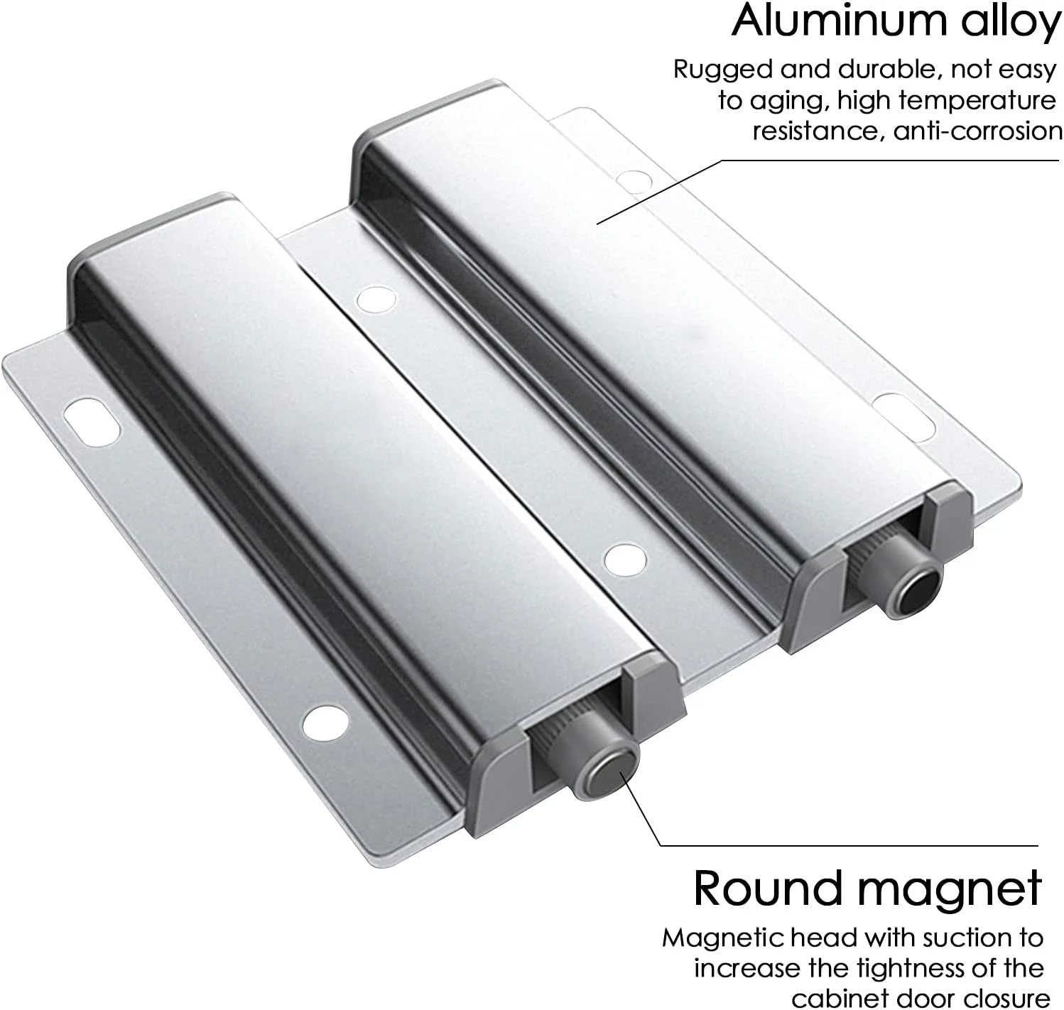 قفل فشاری مغناطیسی، بافر دمپر سیستم فشاری برای باز کردن با پیچ و چسب، قفل دوگانه فشاری برای باز کردن درب کابینت آشپزخانه، کمد مبلمان، کشو (4 عدد)