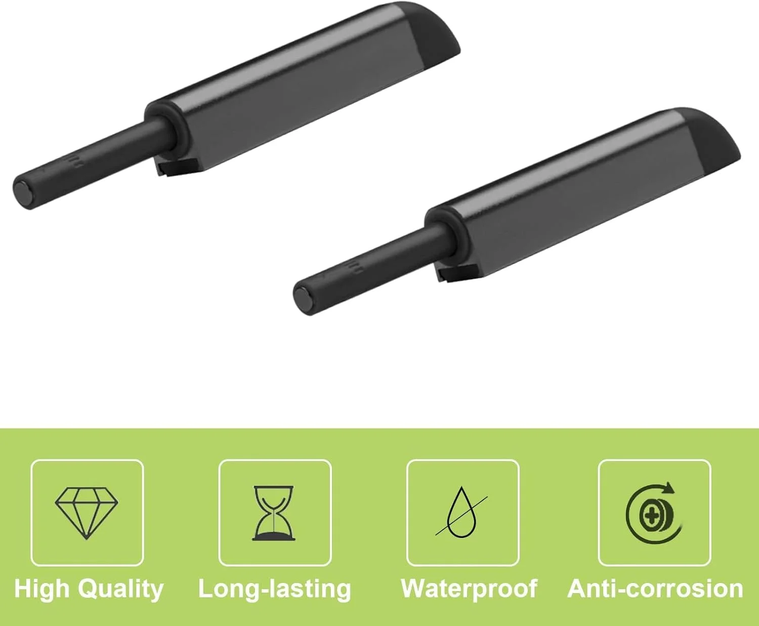قفل لمسی مغناطیسی، قفل درب مغناطیسی فشاری برای باز کردن، قفل قابل تنظیم درب کابینت، گیره رهاسازی، دمپر برای آشپزخانه، کمد، گنجه، درب کابینت، کمد لباس (6 عدد) (مشکی)