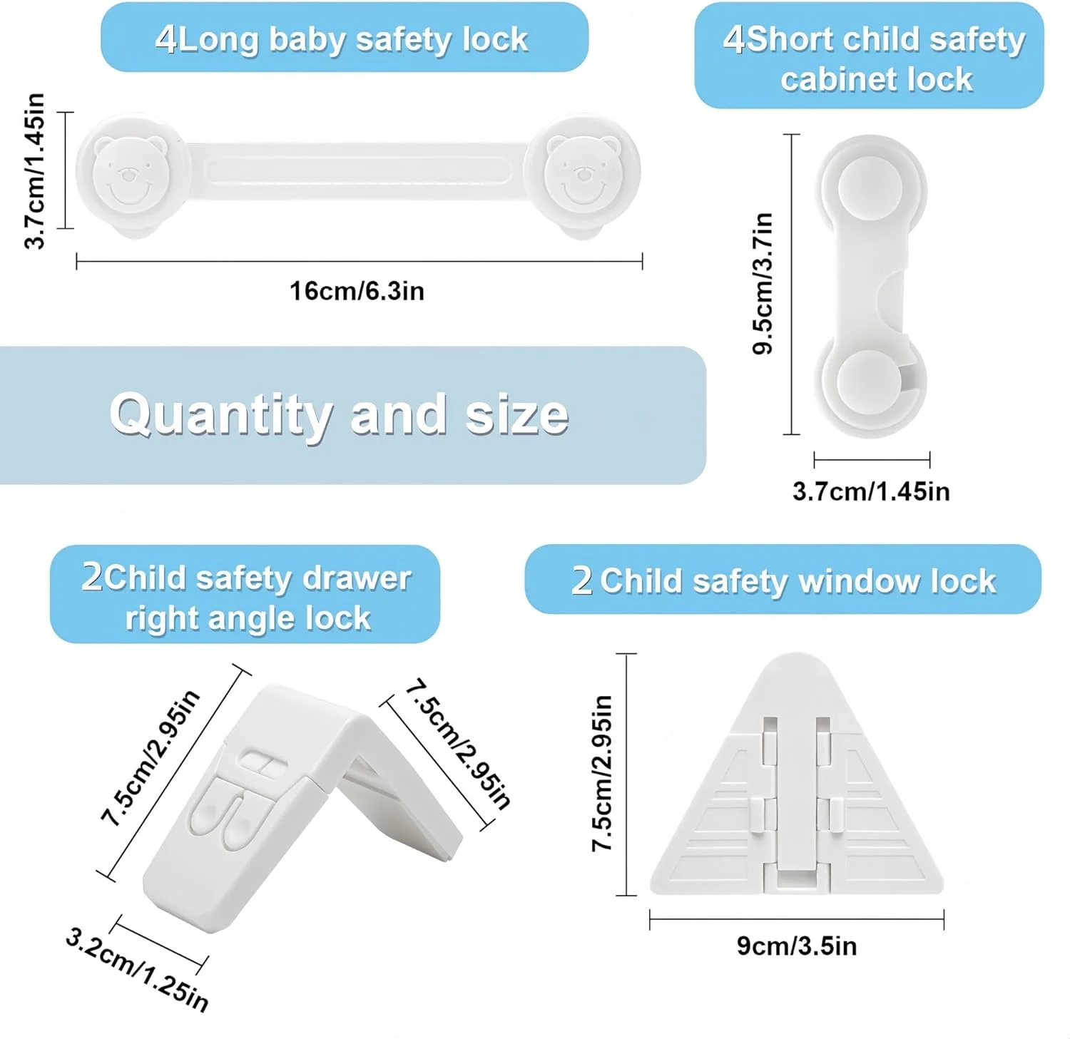 قفل کودک (بسته 12 عددی) ایمنی کودک برای کابینت - ایمن، سریع و آسان با چسب 3M، قفل درب کشو کابینت بدون پیچ و آهنربا، چند منظوره برای مبلمان، آشپزخانه، اجاق گاز، صندلی توالت