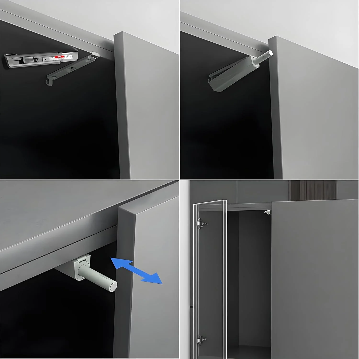 LOOTICH قفل فشاری مغناطیسی نامرئی درب، قفل فنری فشاری اتوماتیک برای درب مبلمان، درب کابینت آشپزخانه، درب های لولایی، 6 عدد